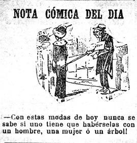 Figura  1.Nota cómica del día, El  Orden, 14 de febrero de 1911, p. 6.