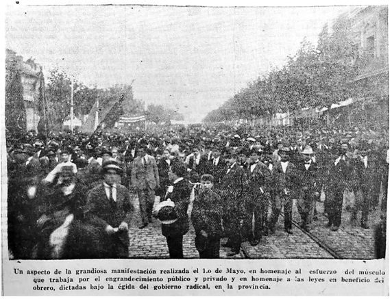 Manifestación callejera
del 1° de mayo de 1919