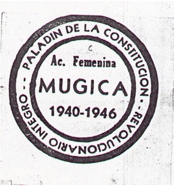 Múgica’s campaign material, mentioning Acción Femenina